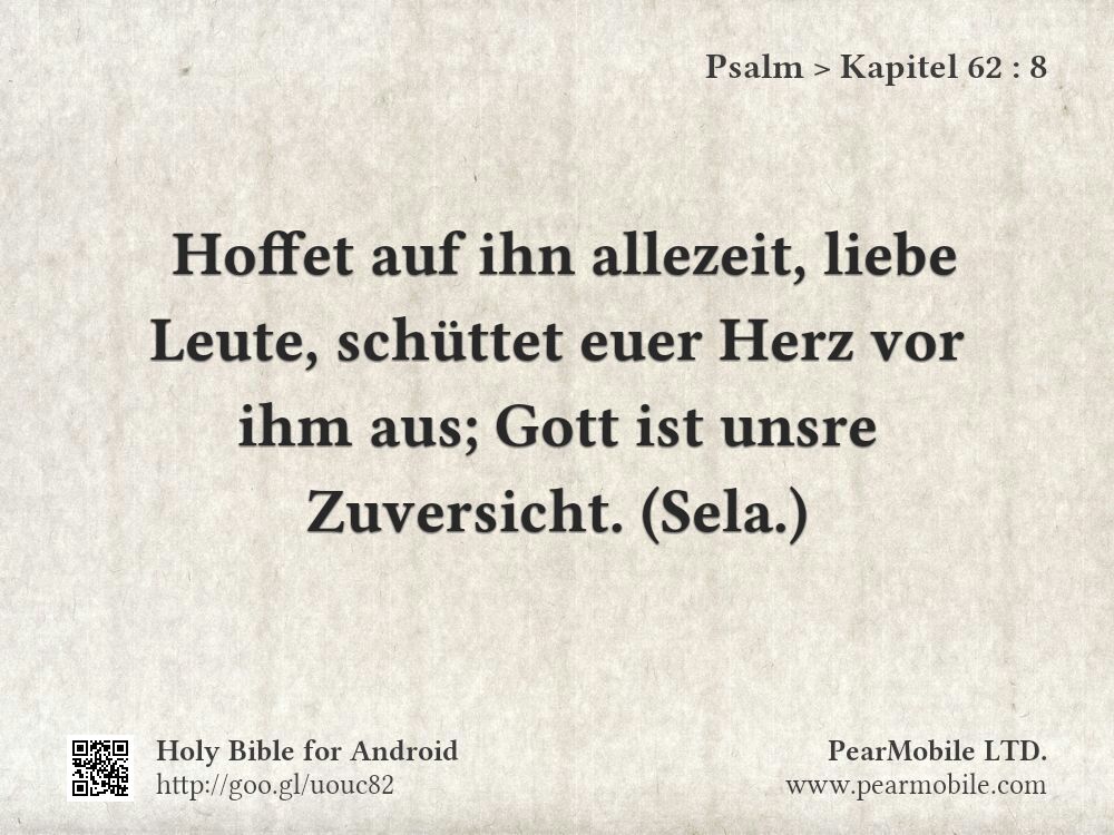 Psalm, Kapitel 62:8